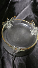 Load image into Gallery viewer, Jeannette Glass Eagle Bowl Gold Trim 3-Footed Depression Era

