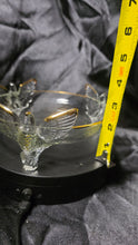 Load image into Gallery viewer, Jeannette Glass Eagle Bowl Gold Trim 3-Footed Depression Era
