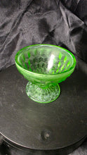 将图片加载到图库查看器，Anchor Hocking Block Optic Green Depression Glass Sherbet 1929-38
