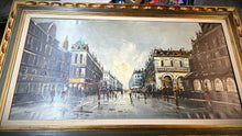 将图片加载到图库查看器，Large Original Paris Street Scene Oil Painting, Signed “Tritti” – Framed European Cityscape, 56” x 32”
