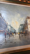 将图片加载到图库查看器，Large Original Paris Street Scene Oil Painting, Signed “Tritti” – Framed European Cityscape, 56” x 32”

