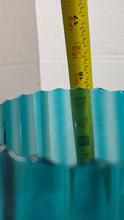 Load image into Gallery viewer, Vintage Empoli Italian Teal Optic Ribbed Glass Goblet Vase – Mid-Century Modern Pedestal Snifter
