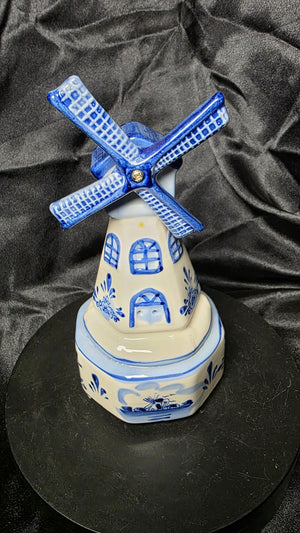 Vintage Delft Blue Ceramic Windmill – Elesva Holland Porcelain Collectible Decor