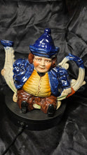 Load image into Gallery viewer, Vintage Staffordshire Toby Parliament Judge Figural Teapot – Blue &amp; White Porcelain Character Tea Pot
