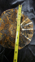 将图片加载到图库查看器，Vintage Mid-Century Modern Gold Floral Ruffled Glass Bowl – Handkerchief Edge Candy Dish
