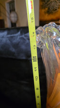 Load image into Gallery viewer, Hand-Blown Orange &amp; Clear Art Glass Swung Vase with Ruffled Rim
