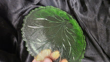 Load image into Gallery viewer, Vintage Indiana Glass Uranium Pebble Leaf Plate Depression Era Green Glass
