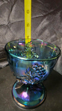 Load image into Gallery viewer, Vintage Indiana Glass Harvest Grape Blue Carnival Glass Goblet
