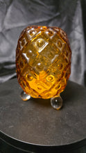 Load image into Gallery viewer, Vintage Fenton Amber Pineapple Hobnail Egg Vase with Crystal Ball Feet

