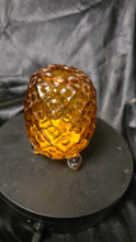 Load image into Gallery viewer, Vintage Fenton Amber Pineapple Hobnail Egg Vase with Crystal Ball Feet
