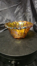 Load image into Gallery viewer, Vintage Indiana Glass Wild Rose Marigold Carnival Glass Candle Holder
