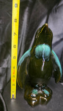 Load image into Gallery viewer, Vintage Blue Mountain Pottery Penguin Figurine Black &amp; Green Drip Glaze
