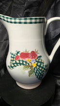 Load image into Gallery viewer, BIA Cordon Bleu Vitrified Porcelain Pitcher – Strawberry &amp; Gingham Farmhouse Design
