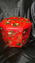 Load image into Gallery viewer, Vintage Chinese Style Red Lacquer Octagonal Stacking Jewelry Trinket Box
