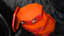 Load image into Gallery viewer, Vintage Chinese Style Red Lacquer Octagonal Stacking Jewelry Trinket Box

