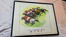 Load image into Gallery viewer, 2002 California Cup Framed Menu Artwork – Paula Kessler Horse Racing Print
