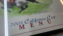 Load image into Gallery viewer, 2002 California Cup Framed Menu Artwork – Paula Kessler Horse Racing Print
