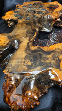 Load image into Gallery viewer, Handcrafted Burl Wood Epoxy Wall Clock Live Edge Rustic Artisan Slab

