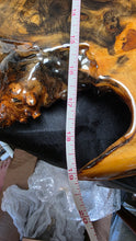 Load image into Gallery viewer, Handcrafted Burl Wood Epoxy Wall Clock Live Edge Rustic Artisan Slab
