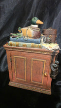 将图片加载到图库查看器，1998 FIGI Wilderness Bound Hinged Hunting Theme Desk Clock Mallard Duck
