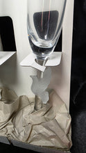 将图片加载到图库查看器，Gorham Amore Collection Dove Toasting Flutes Crystal Champagne Glass Pair NIB

