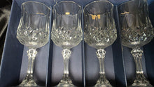 将图片加载到图库查看器，Cristal d'Arques Longchamp French Lead Crystal Wine Glasses Set of 4 Boxed
