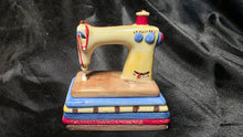 Load image into Gallery viewer, Debbie Mumm Sewing Machine Porcelain Trinket Box Quilting Craft Hinged
