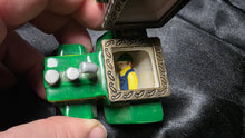 Load image into Gallery viewer, Vintage Green Tractor Trinket Box Hinged Porcelain with Hidden Farmer
