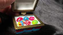 Load image into Gallery viewer, Vintage Porcelain Egg Carton Trinket Box with Mini Eggs Hinged
