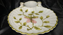 Load image into Gallery viewer, Vintage Italian Faience Butterfly Chip and Dip Server Majolica Platter
