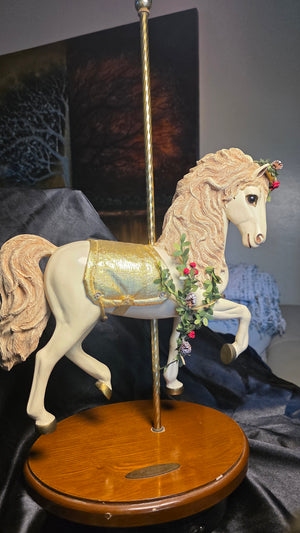 Ashton-Drake Four Seasons Carousel Horse Winter Edition 1998 Display