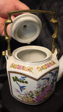 Load image into Gallery viewer, Vintage HOMCO Japanese Porcelain Teapot Brass Handle Floral Bird
