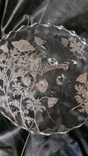Load image into Gallery viewer, Vintage Silver City Glass 25th Anniversary Flanders Poppy Cake Plate
