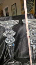 Load image into Gallery viewer, Pair Vintage Crystal Candlesticks Scalloped Floral Form 12 Inch Elegant Set
