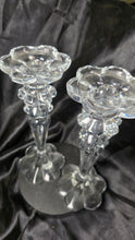Load image into Gallery viewer, Pair Vintage Crystal Candlesticks Scalloped Floral Form 12 Inch Elegant Set
