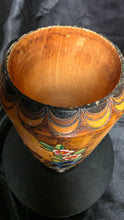 Load image into Gallery viewer, Vintage Hand Painted Košice Slovakia Wooden Folk Art Souvenir Vase
