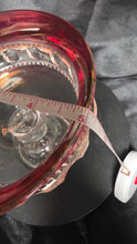 Load image into Gallery viewer, Vintage Ruby Flash Thumbprint Pedestal Compote Dish King's Crown Glass
