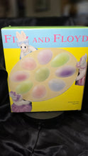 将图片加载到图库查看器，Fitz &amp; Floyd Be-Bop Bunnies Egg Tray Easter Ceramic Serving Display

