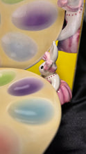 将图片加载到图库查看器，Fitz &amp; Floyd Be-Bop Bunnies Egg Tray Easter Ceramic Serving Display
