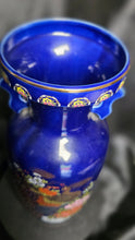 Load image into Gallery viewer, Vintage Meito Japan Cobalt Blue Peacock Floral Porcelain Vase
