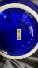 Load image into Gallery viewer, Vintage Cobalt Blue Chinoiserie Pitcher with Gold Pheasant Floral Motif
