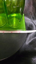 Load image into Gallery viewer, Vintage Green Glass Triple Bud Vase Set Apothecary Style Display
