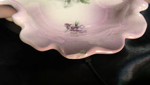 Cargar imagen en el visor de la galería, Antique Porcelain Violet Floral Serving Dish Scalloped Handles
