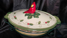 Load image into Gallery viewer, Temp-tations Cardinal Holiday Casserole Dish with Lid by Tara
