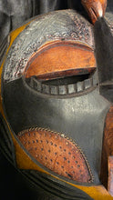 将图片加载到图库查看器，Handcrafted Ghana African Tribal Mask Carved Wood Wall Art Decor
