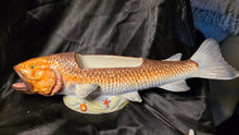 Cargar imagen en el visor de la galería, Vintage Italian Majolica Redfish Tureen with Lid &amp; Ladle Figural Serving Piece
