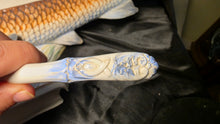 Cargar imagen en el visor de la galería, Vintage Italian Majolica Redfish Tureen with Lid &amp; Ladle Figural Serving Piece
