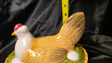 将图片加载到图库查看器，Vintage Old Castle West Germany Majolica Hen on Nest Covered Dish

