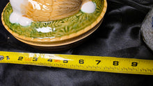 将图片加载到图库查看器，Vintage Old Castle West Germany Majolica Hen on Nest Covered Dish
