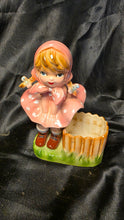 Charger l'image dans la galerie, Vintage Inarco E-2449 Girl Planter Pink Polka Dot Dress Japan Figurine
